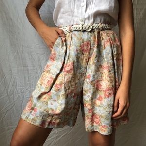 Ralph Lauren high waisted floral linen shorts